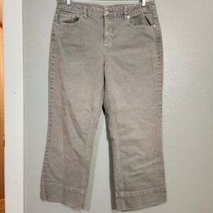 Tommy Hilfiger Women's Size‎ 12 Gray Denim Jeans Straight Crop Casual Pants